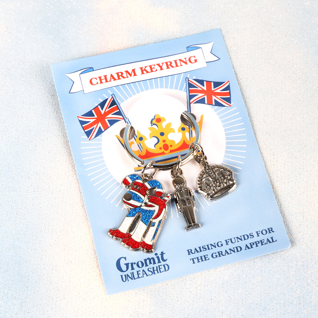 Glitter charm Gromit keyring from our 'Jack' latest Gromit Unleashed