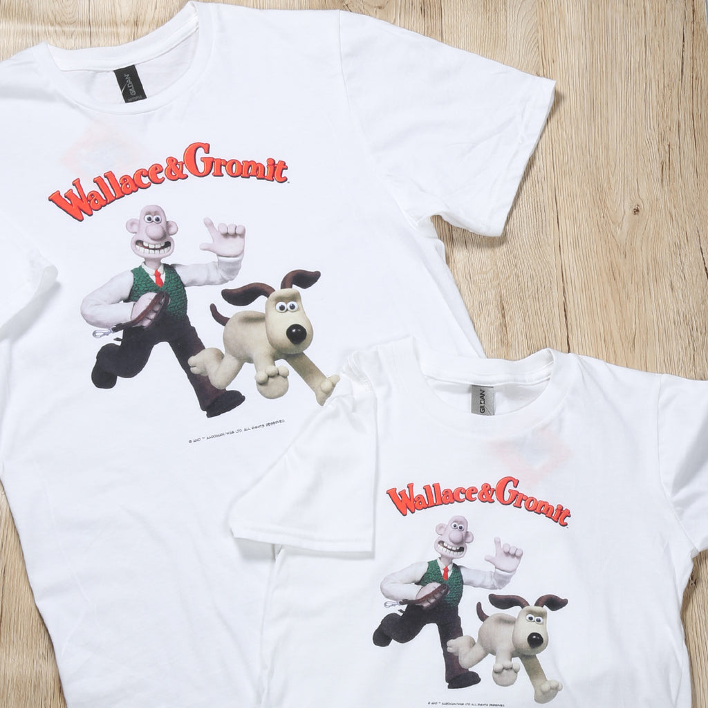 Wallace & Gromit Leaping White Children's T-Shirt