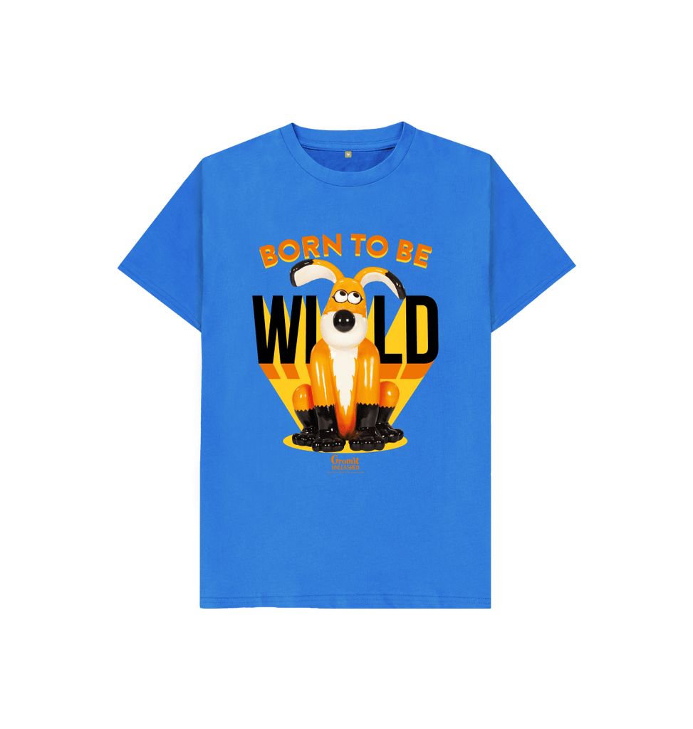 Bright Blue Born to be Wild Gromit Children's T-shirt
