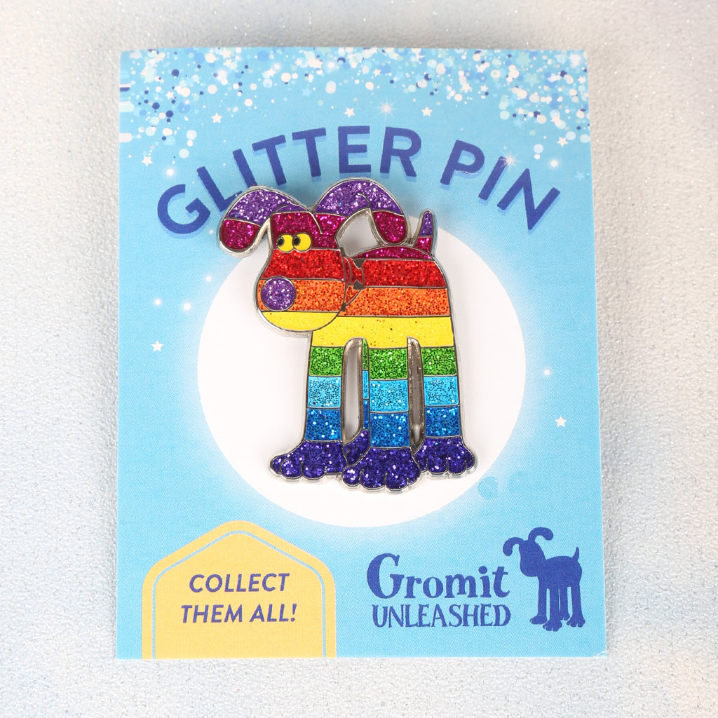 Gromit Unleashed Sculpture Glitter Pin Badge