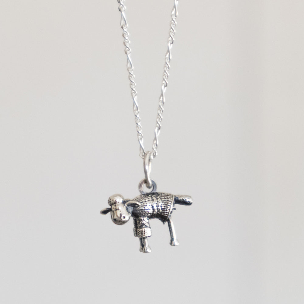 Sterling Silver Shaun the Sheep in Jumper Necklace
