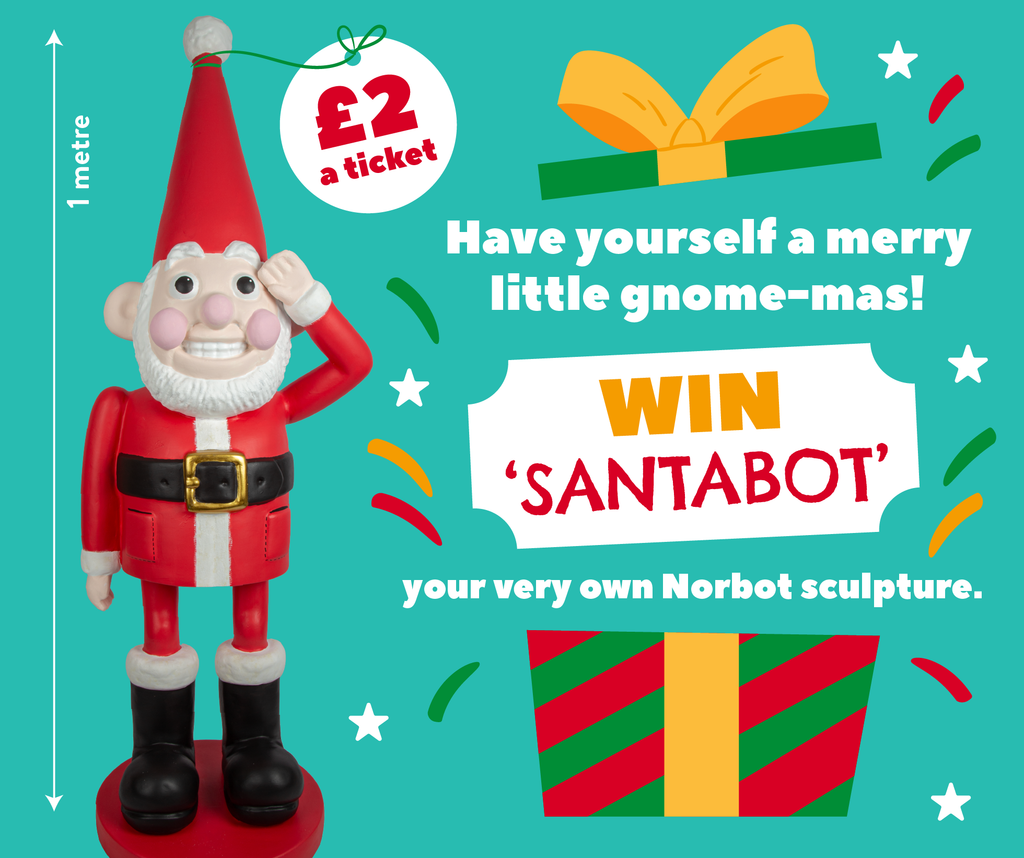 WIN Santabot, Have yourself a merry little gnome-mass Your very own Norbot sculpture.