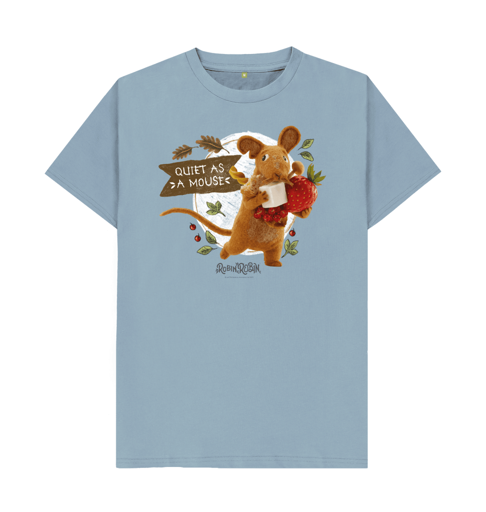 Stone Blue Dad Mouse, Robin Robin - Adult T-shirt