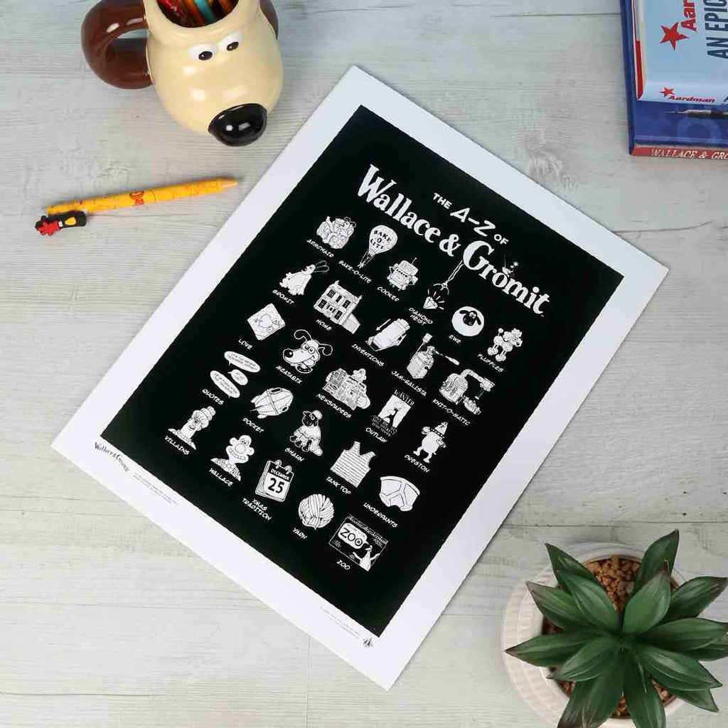 A-Z of Wallace and Gromit Art Print