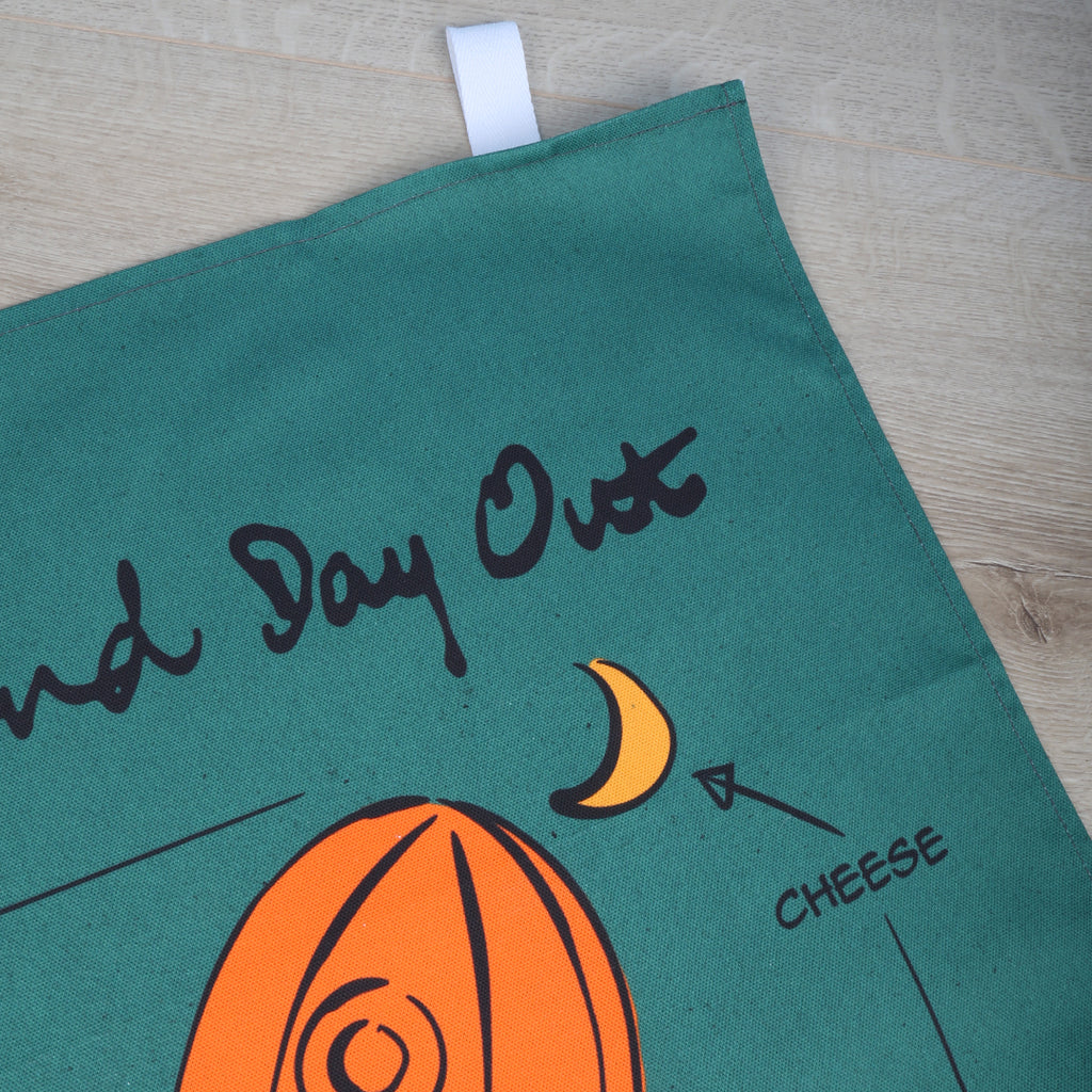 A Grand Day Out Rocket Tea Towel