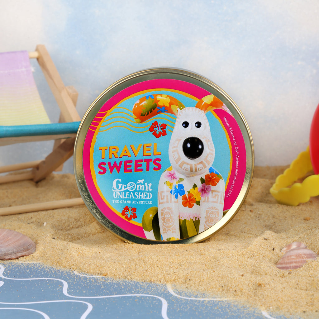 Aloha The Grand Adventure Gromit Travel Sweet Tin, fruit boiled sweets