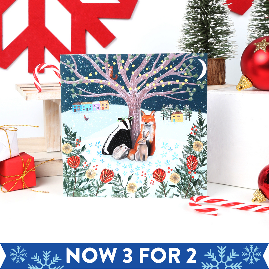 Animals Under the Twinkling Tree Charity Christmas Card Packs
