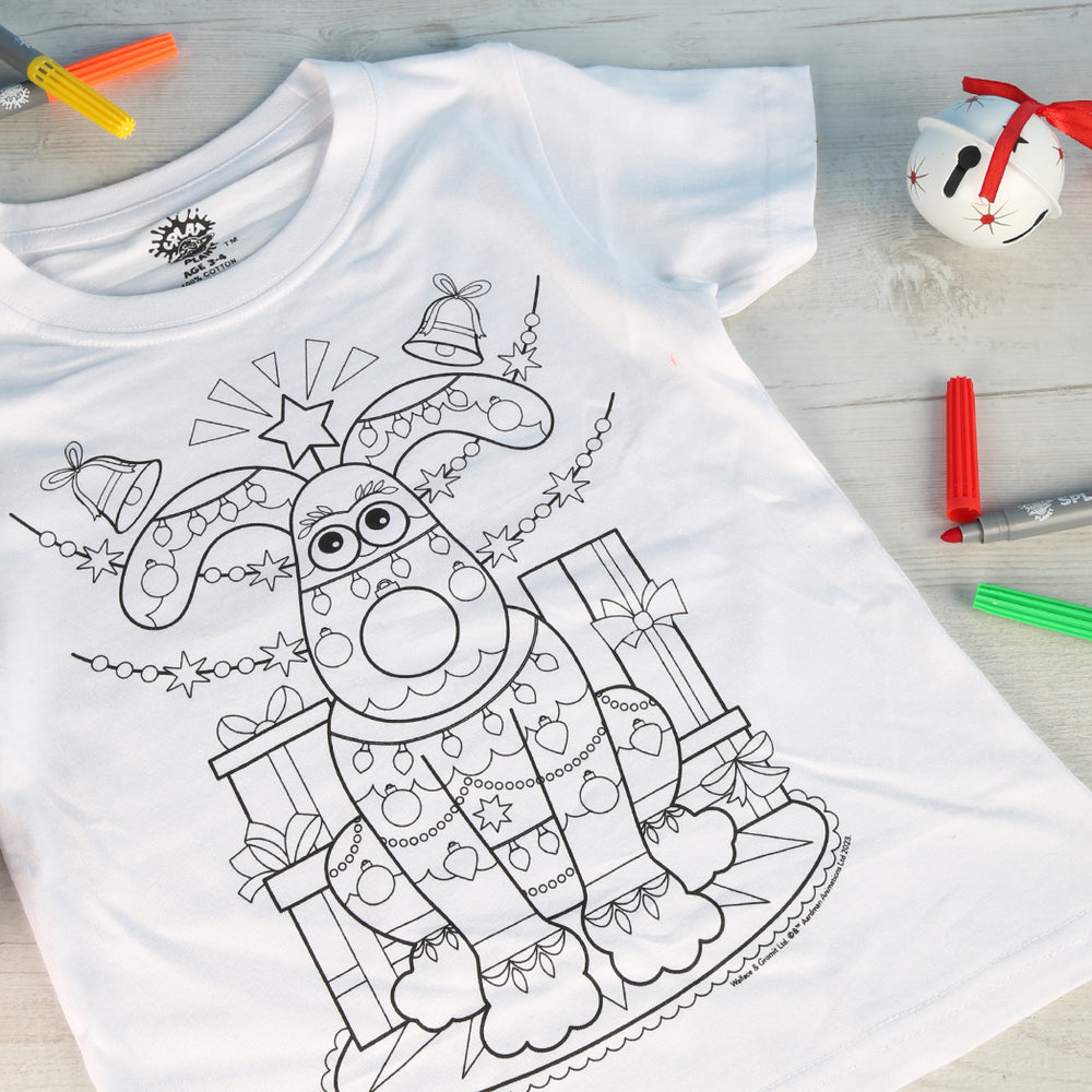 Colour Your Own Gromit unleashed Noel Christmas T-shirt