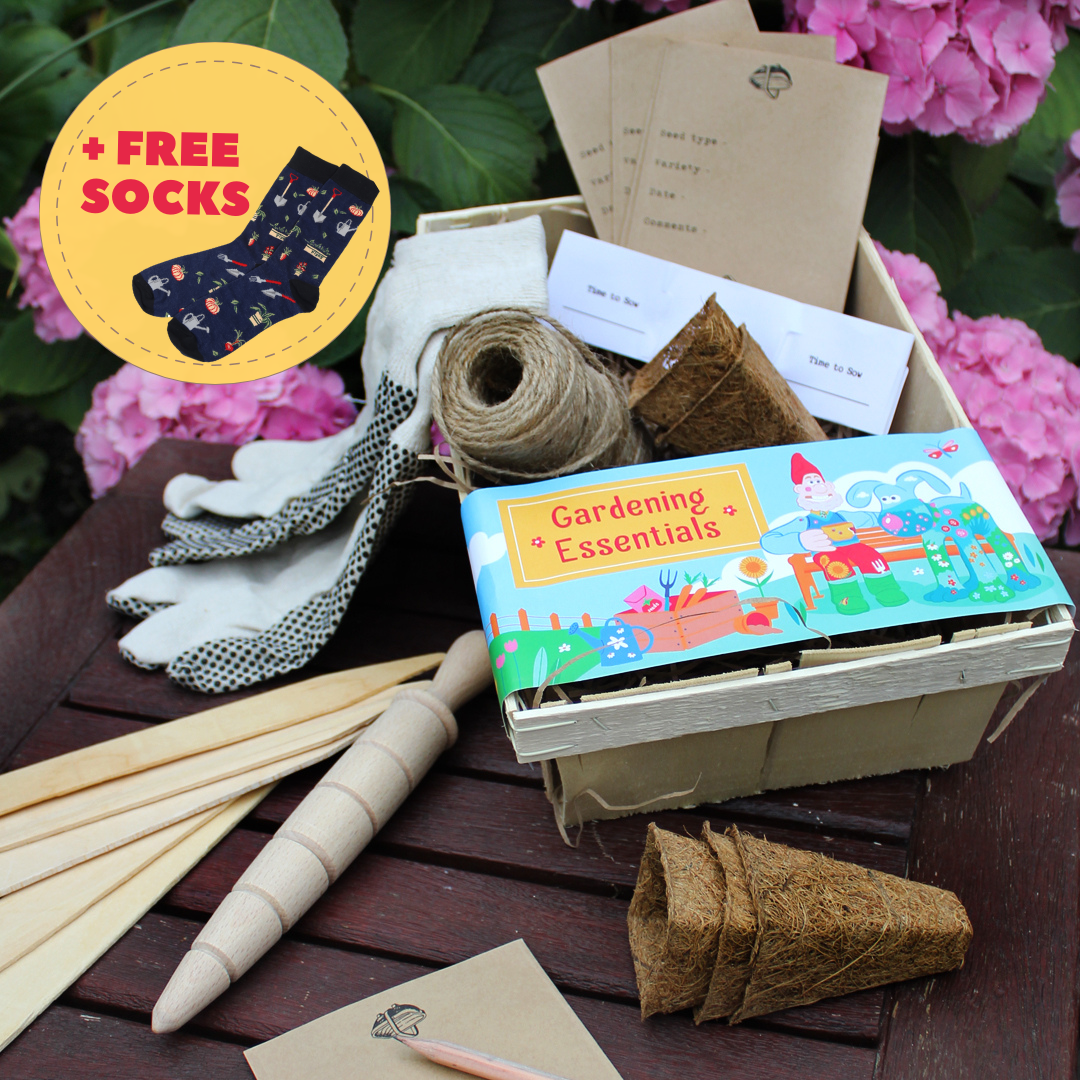 Gardeners Allotment Essentials Kit Gnome Sweet Gnome + Free Socks ...