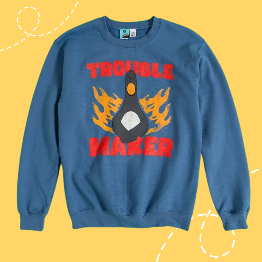 Feathers McGraw Trouble Maker Blue Sweatshirt