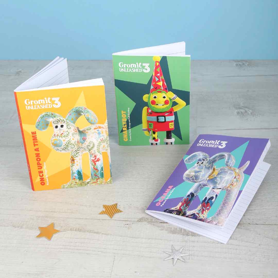 Gromit Unleashed 3 Trio of Notebooks – Gromit Unleashed Shop