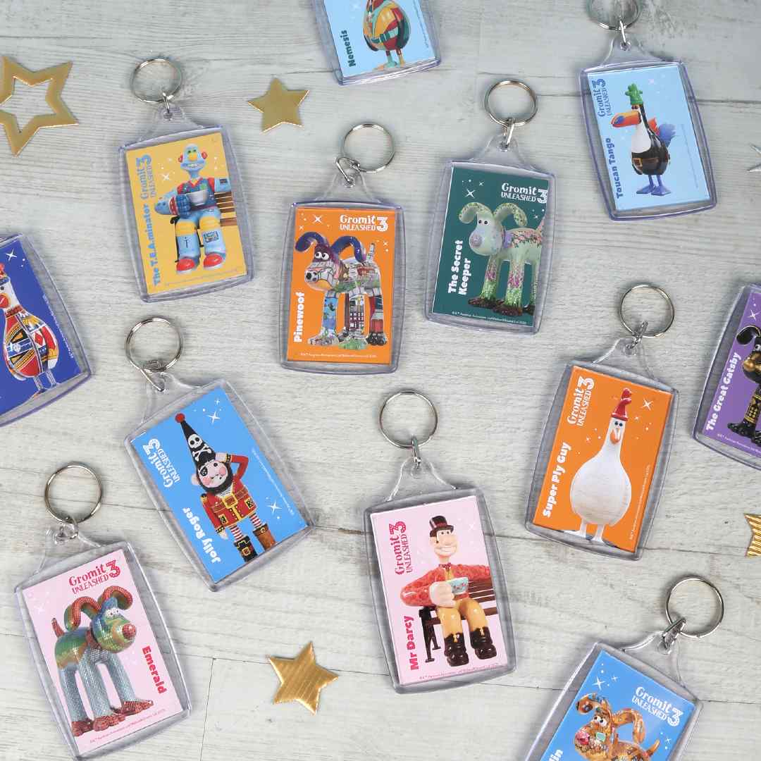 Gromit Unleashed 3 Keyrings – Gromit Unleashed Shop