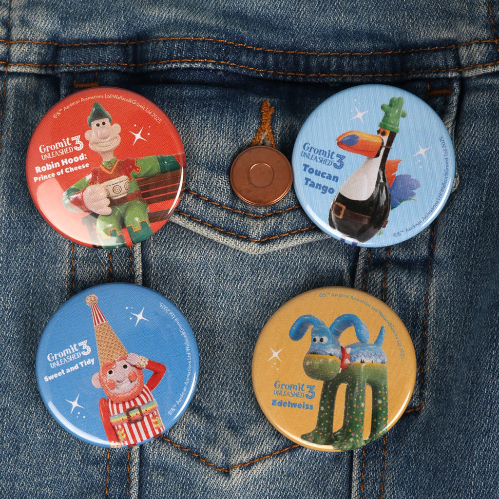 Gromit Unleashed 3 Button Badges