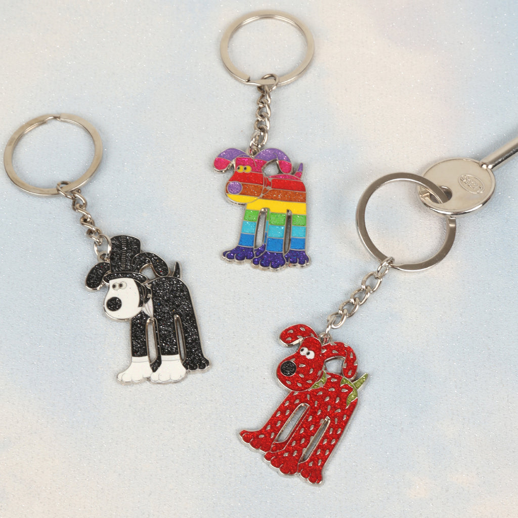 Gromit Unleashed Sculpture Glitter Keyring