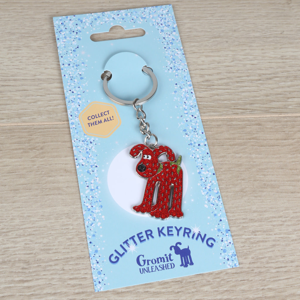 Gromit Unleashed Sculpture Glitter Keyring