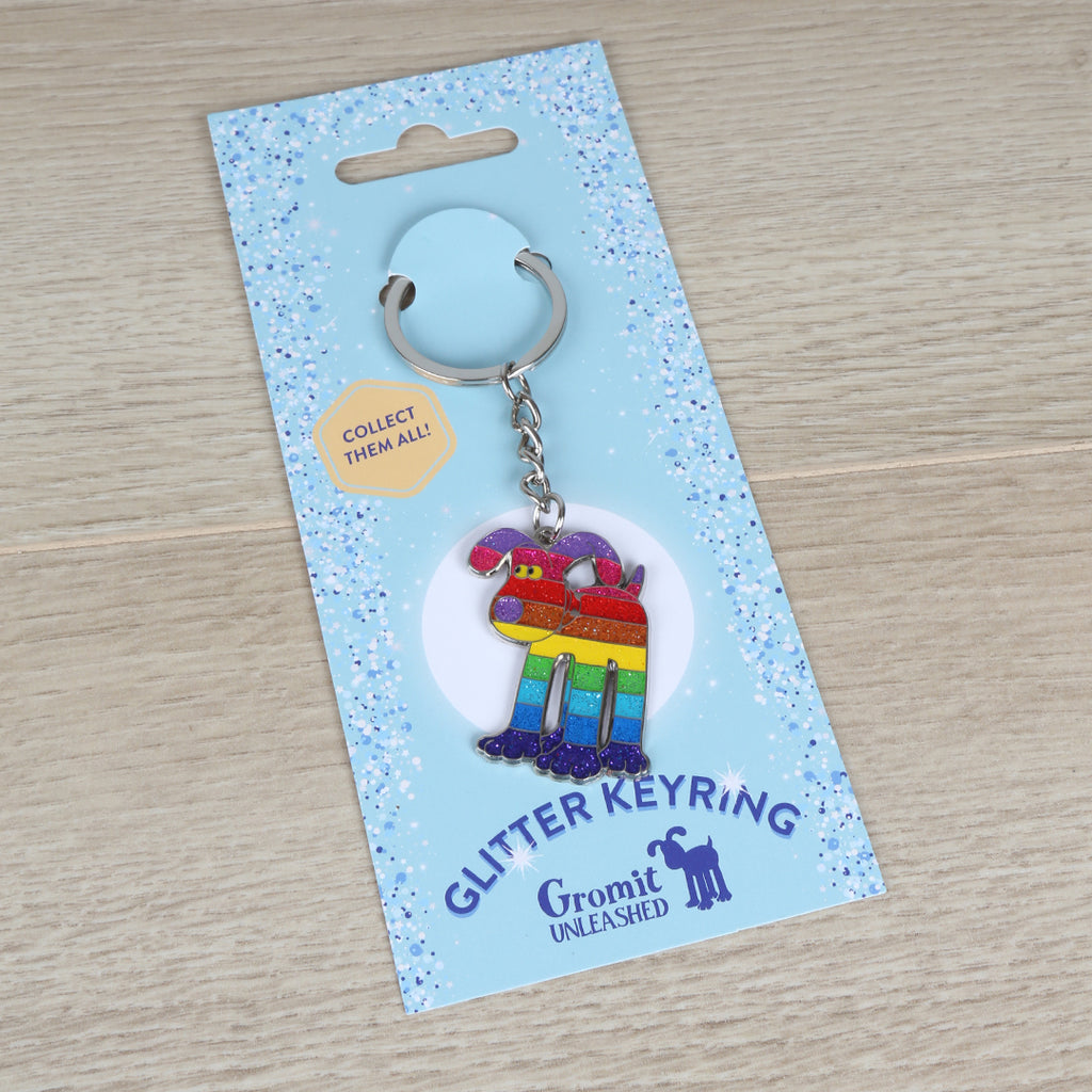 Gromit Unleashed Sculpture Glitter Keyring