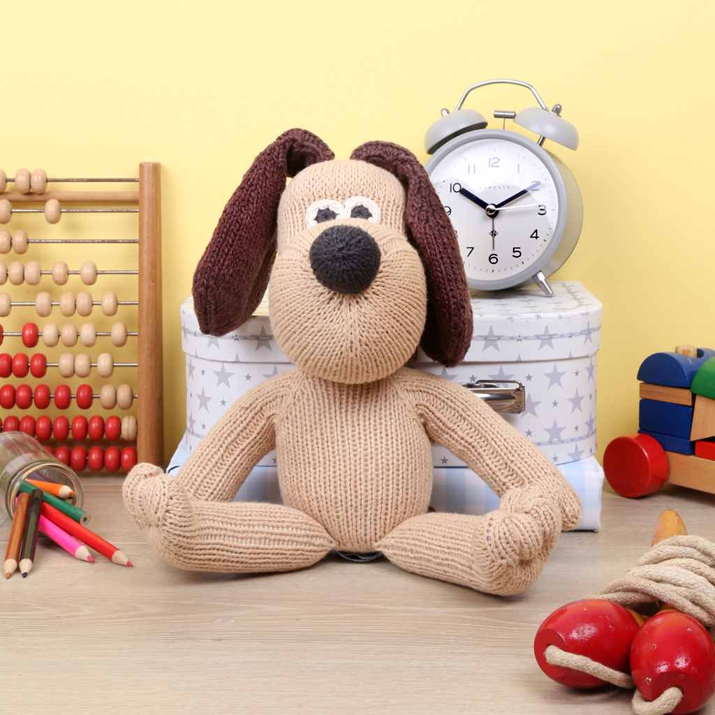 Knitted Gromit Soft Toy Chunki Chilli Wallace and Gromit 