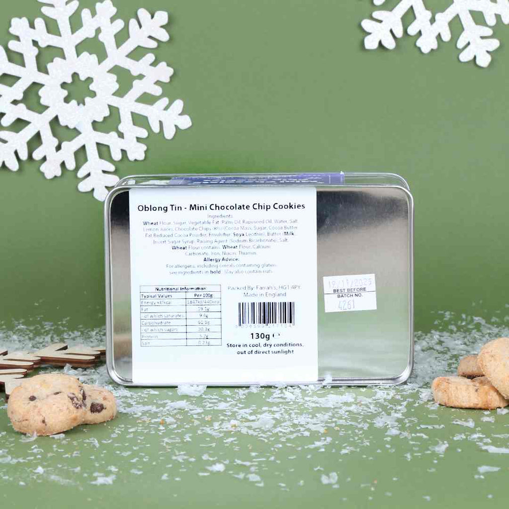 Snowy Sculpture Mini Chocolate Chip Cookies Tin