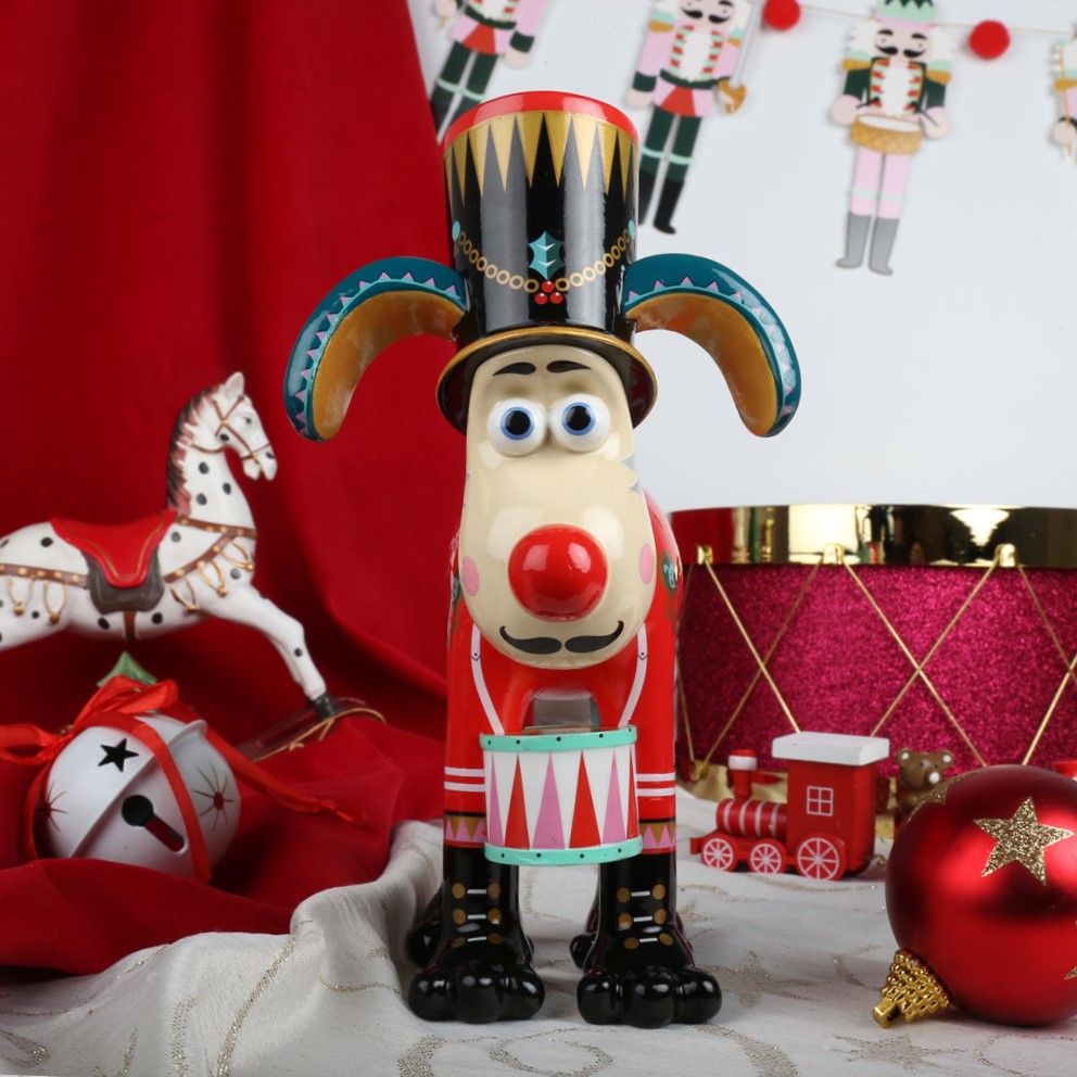 Nutcracker themed Gromit figurine complete with mini drum