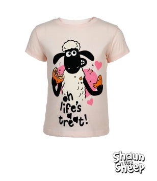 Shaun the Sheep Children's T-Shirt Pink  Grey