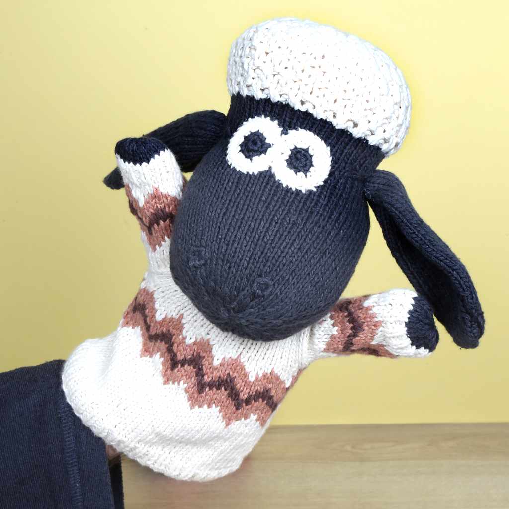 Knitted Shaun The Sheep Hand Puppet – Gromit Unleashed Shop