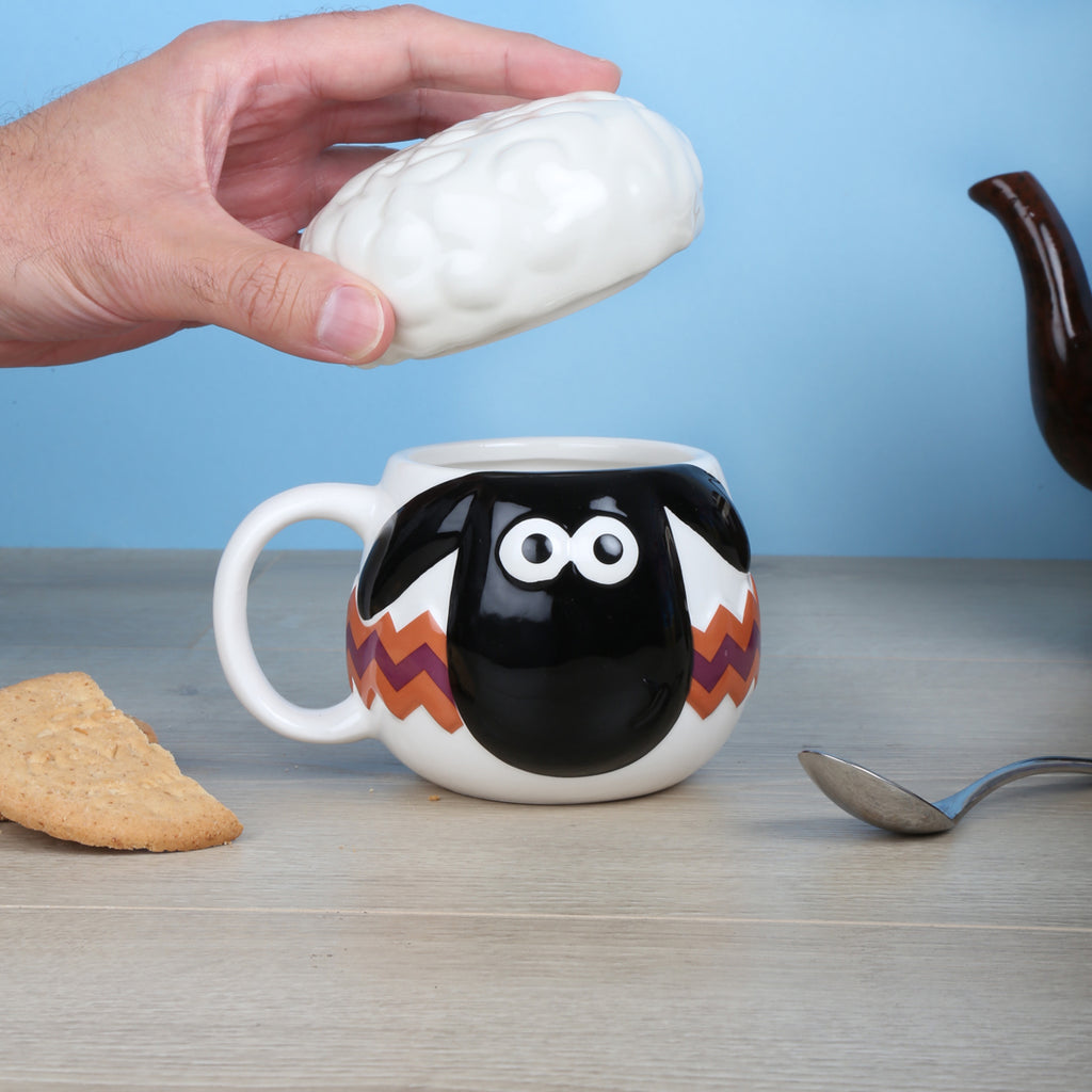 Shaun The Sheep Head Mug With Lid