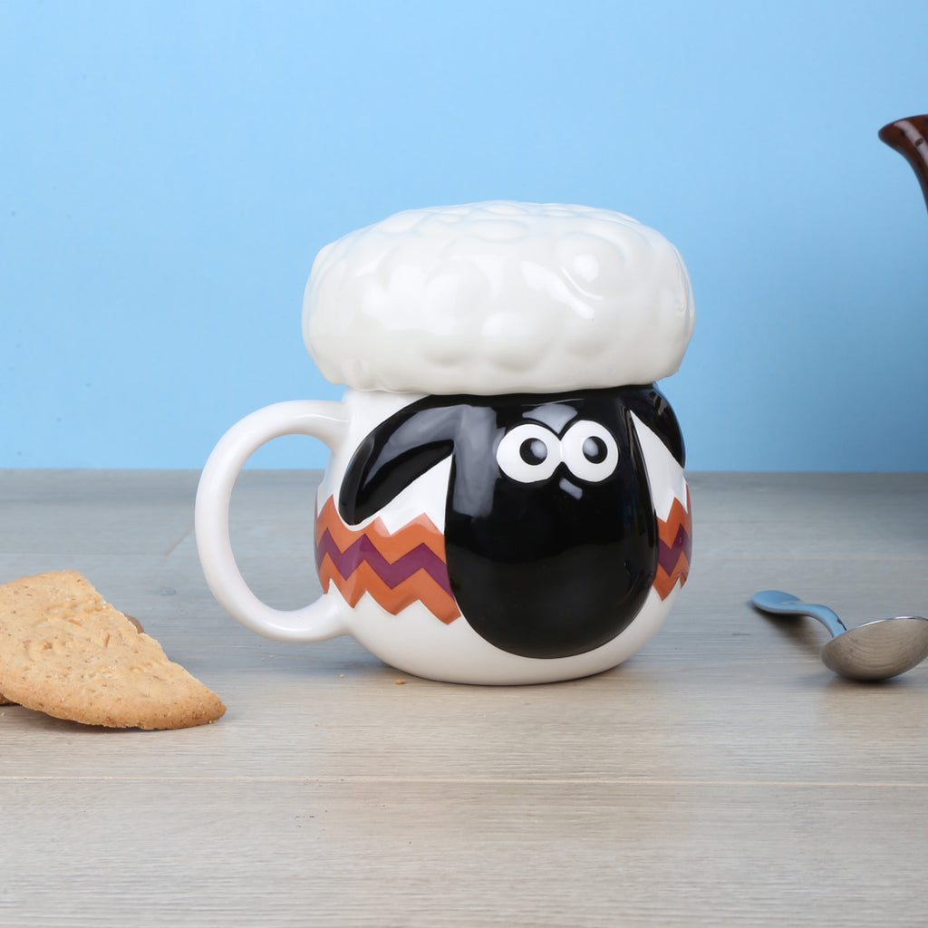 Shaun The Sheep Head Mug With Lid