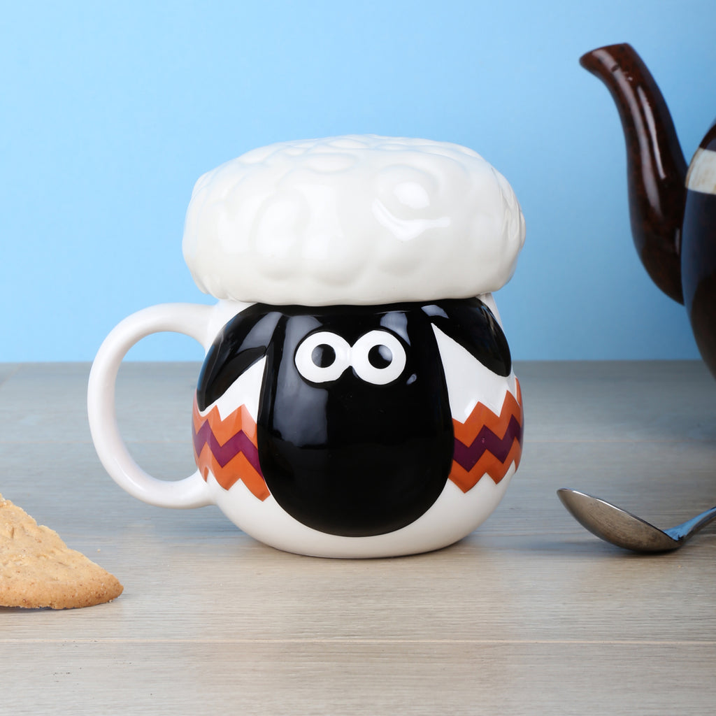 Shaun The Sheep Head Mug With Lid