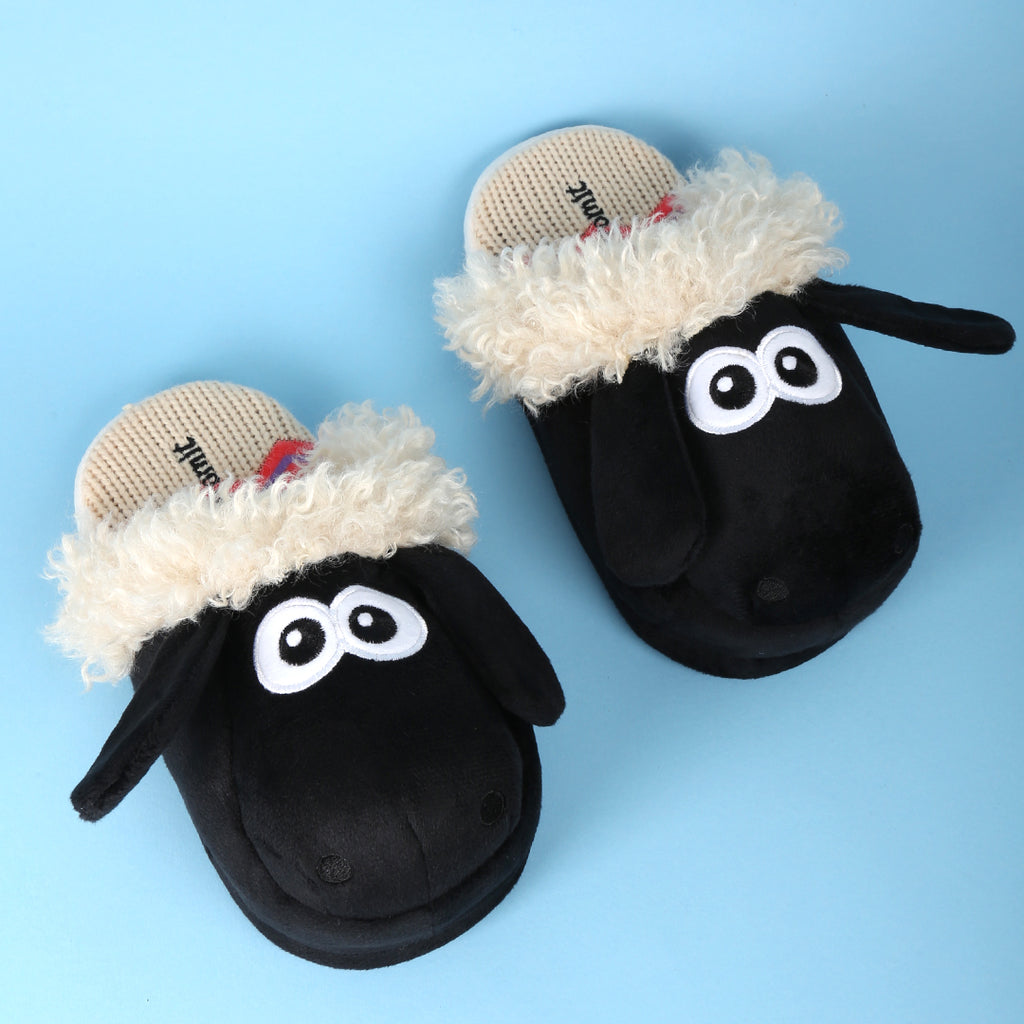 Shaun the sheep slippers  on a blue background