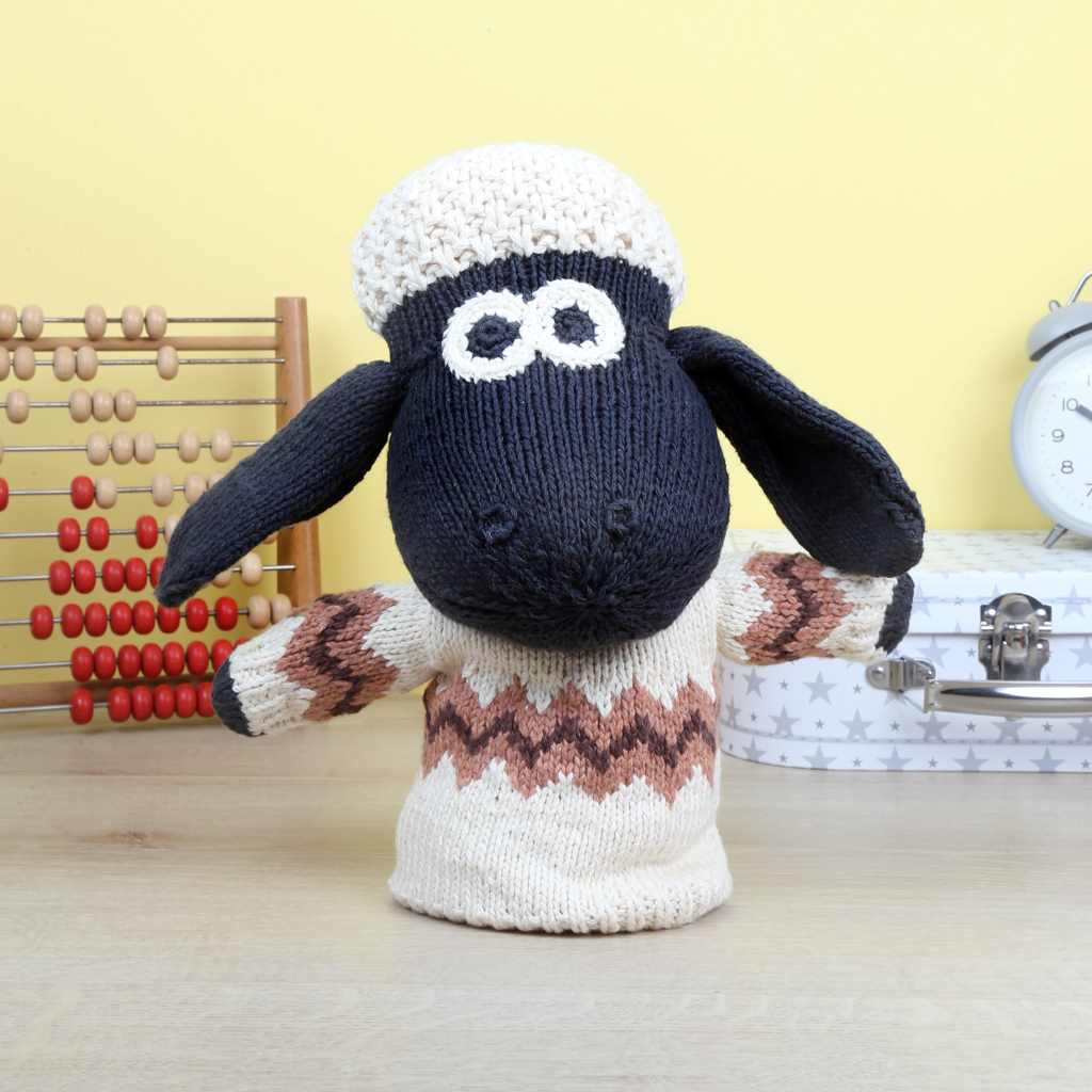 Knitted Shaun The Sheep Hand Puppet