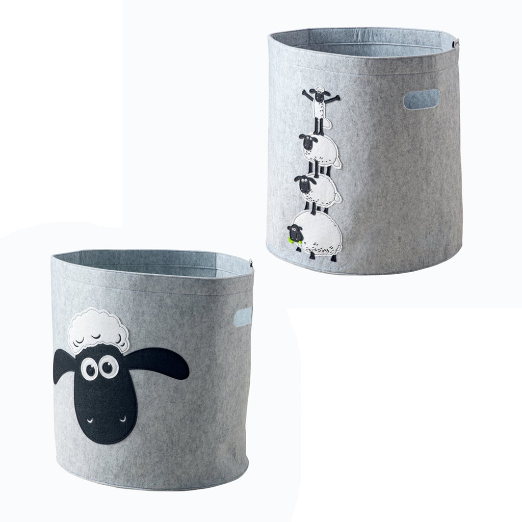 Aardman Shaun the Sheep grey storage baskets boxes featuring Shaun and the flock 