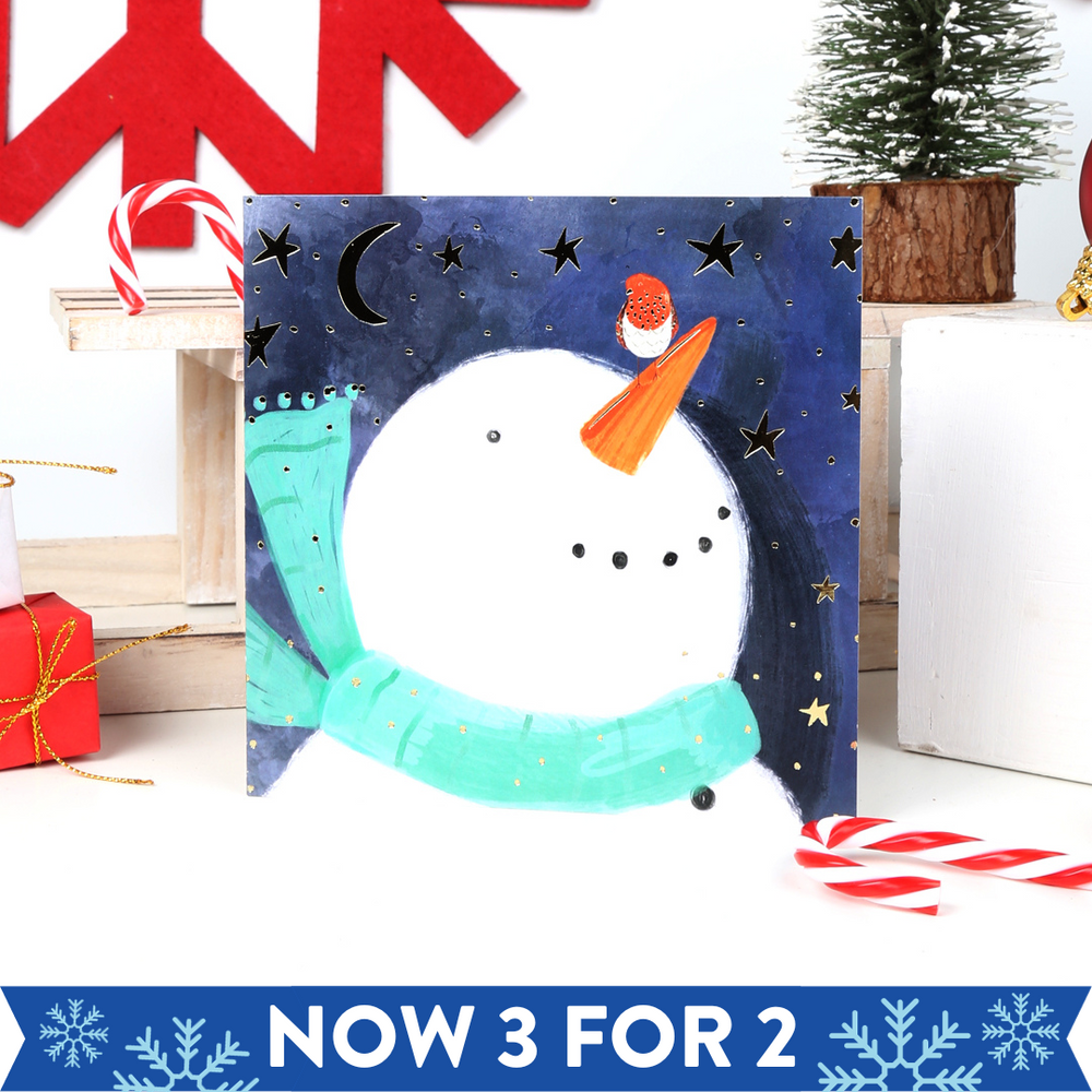 Snowman & Robin Charity Christmas Card Packs