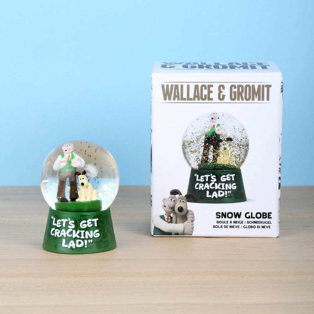 Wallace & Gromit 'Let's Get Cracking Lad' Glitter Snow Globe