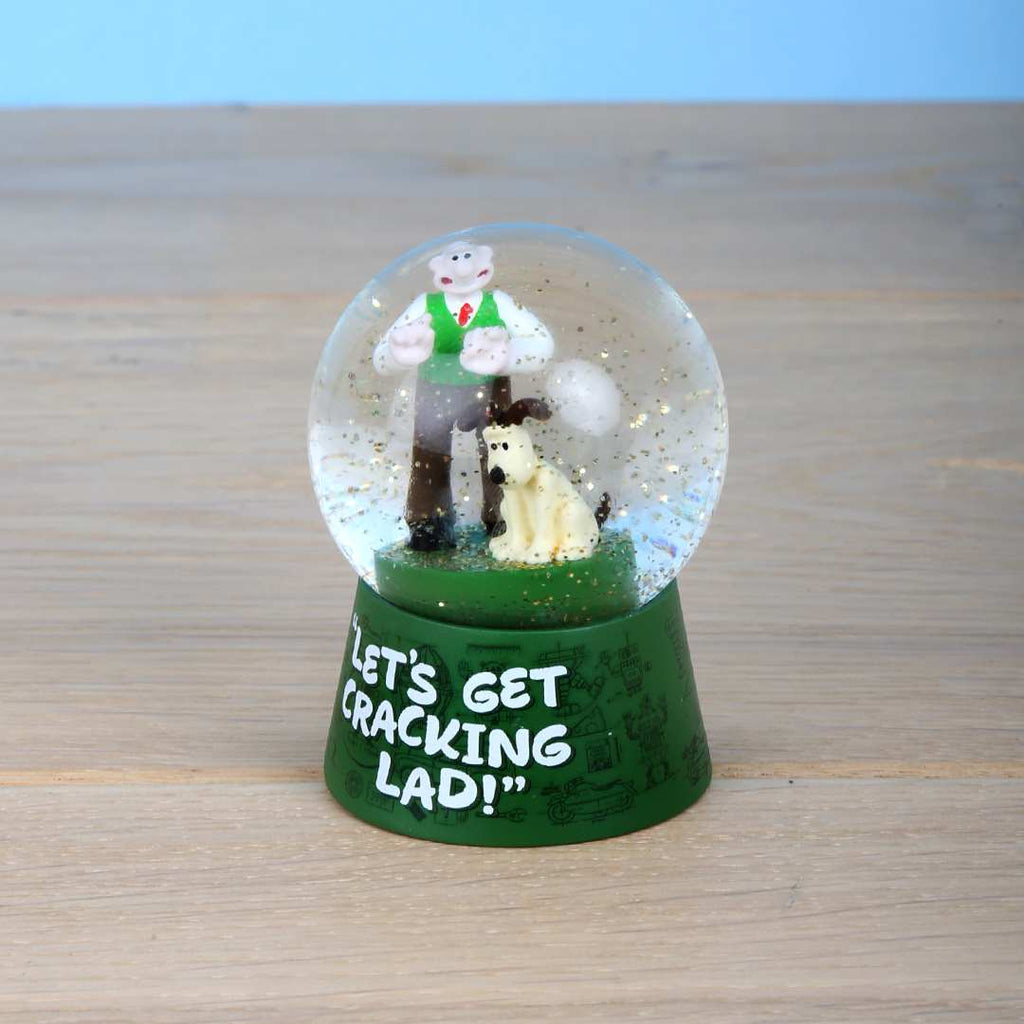 Wallace & Gromit 'Let's Get Cracking Lad' Glitter Snow Globe