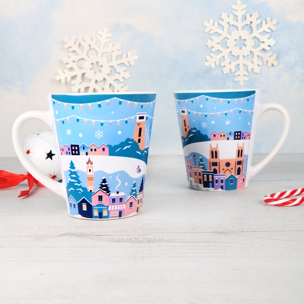 Bristol winter range ceramic latte coffee tea mugs