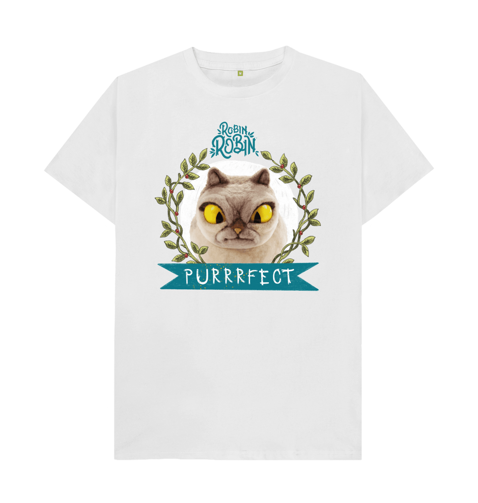 White The Cat, Robin Robin - adult T-shirt