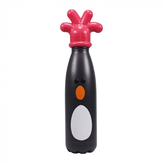 Feathers Mcgraw Water Bottle, metal & featuring rubber red glove topper