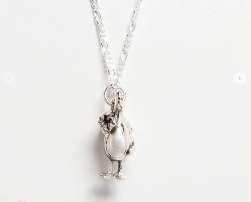 Sterling Silver Feathers McGraw Charm Necklace