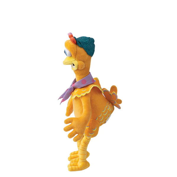 Aardman's Chicken Run Dawn of the Nugget Molly Soft Toy. Side view. 