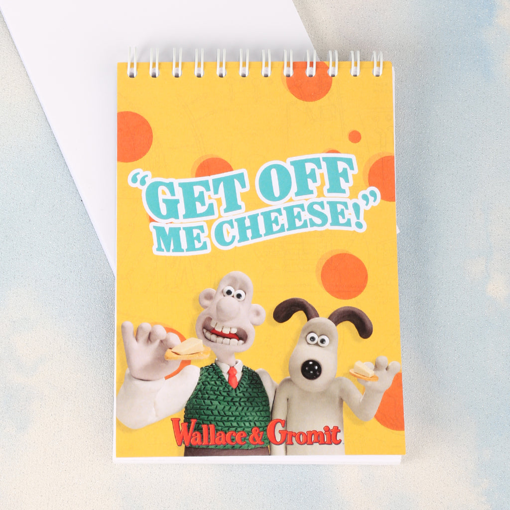 Wallace & Gromit 'Get Off Me Cheese' Wire Bound Notebook