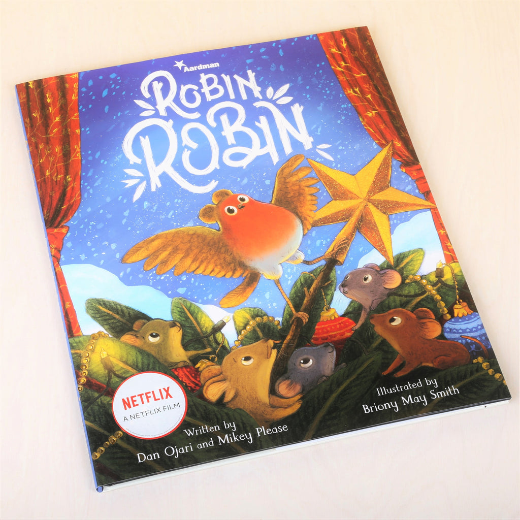 Cover image featuring Robin Robin on top of the Christmas tree with the wishing star, and surrounded by the mouse family
