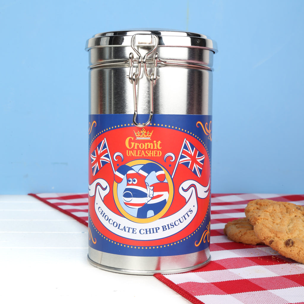 Jack Chocolate Chip Clamp Lid Biscuit Tin