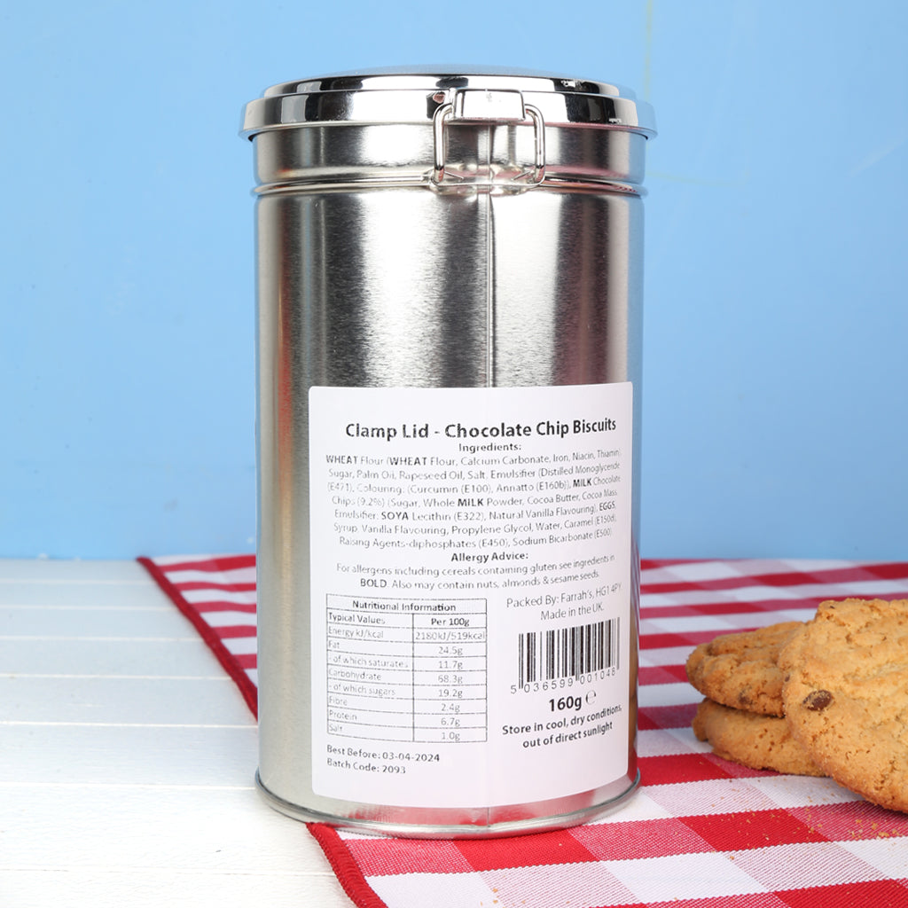 Jack Chocolate Chip Clamp Lid Biscuit Tin