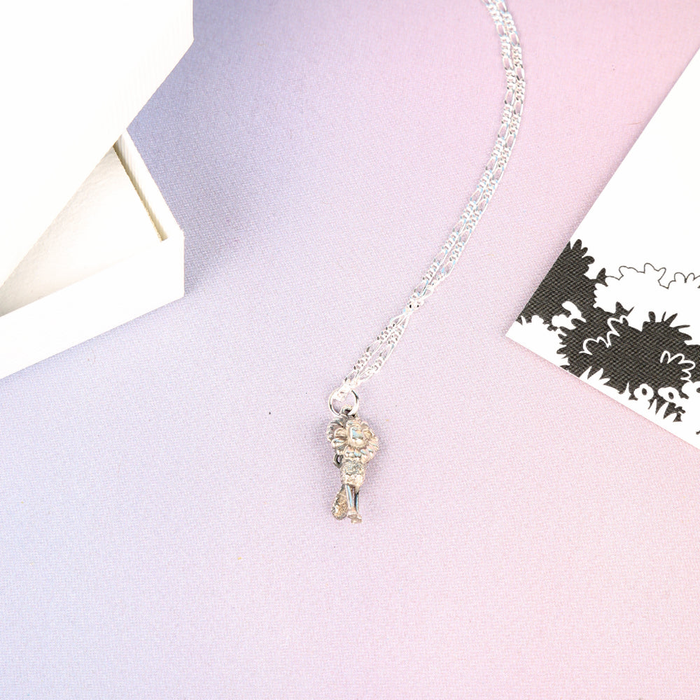 Sterling Silver Shaun the Sheep Flower Charm Necklace