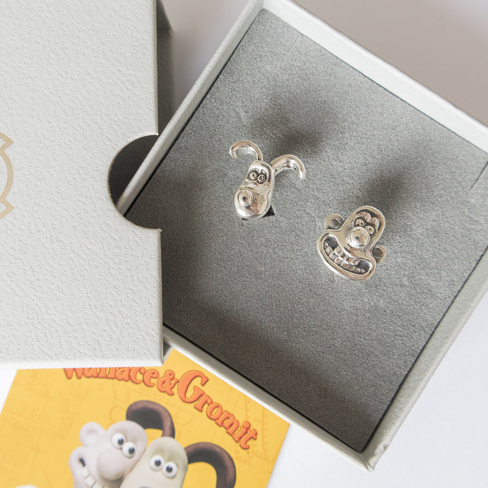 Sterling Silver Wallace and Gromit Cufflink Set