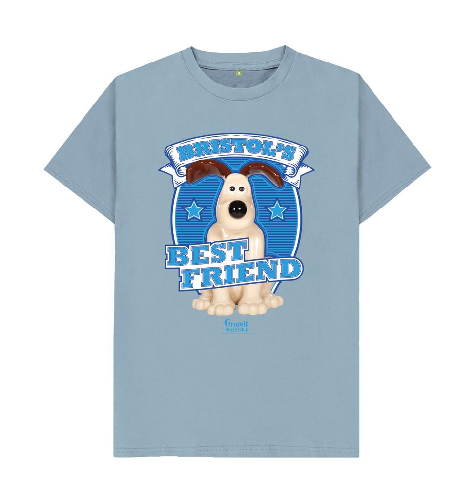 Stone Blue Bristol's Best Friend Adult T-Shirt. 